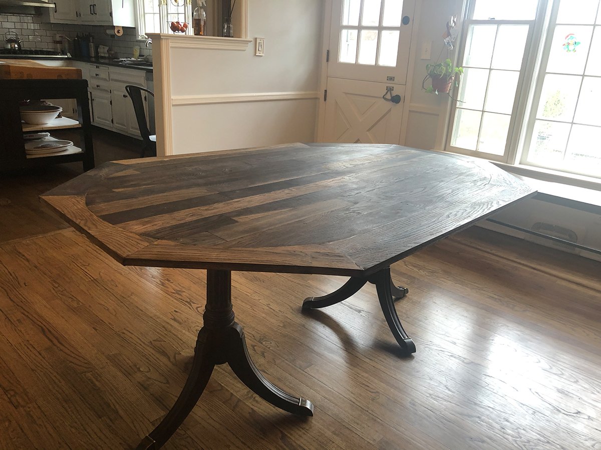 Oak Kitchen Table — Racetrack Top — handmade by Mad Cedar Woodworks